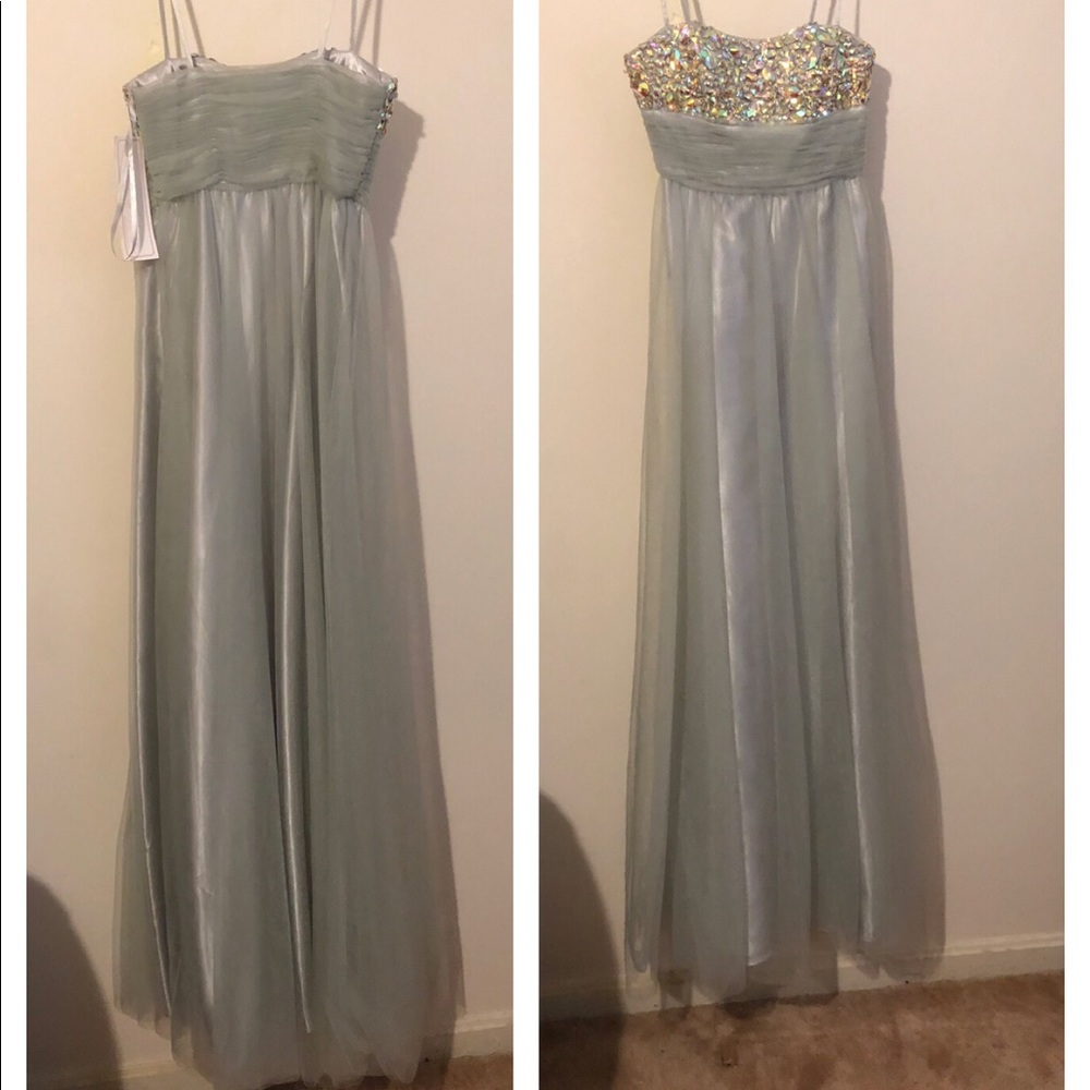 Formal prom dress light grey size 0